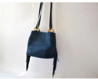 Cowhide Frosted Bucket Bag