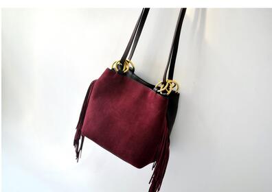 Cowhide Frosted Bucket Bag