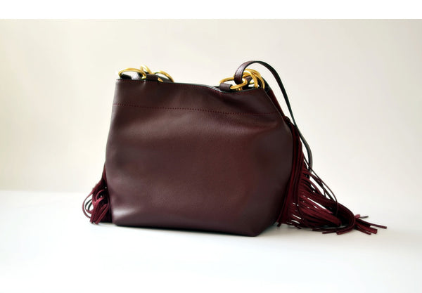 Cowhide Frosted Bucket Bag