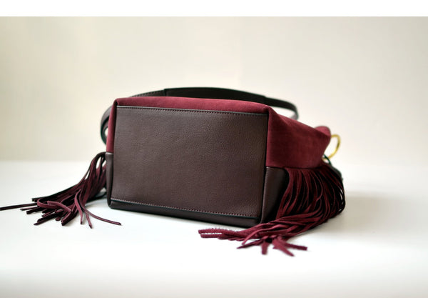 Cowhide Frosted Bucket Bag